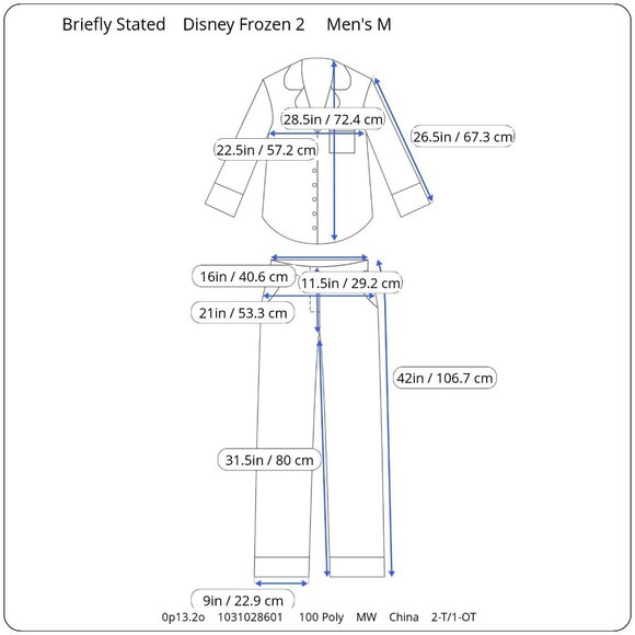 NWT Briefly Stated Disney Frozen II Lightweight Christmas Holiday PJ's Men's M - Picture 6 of 6